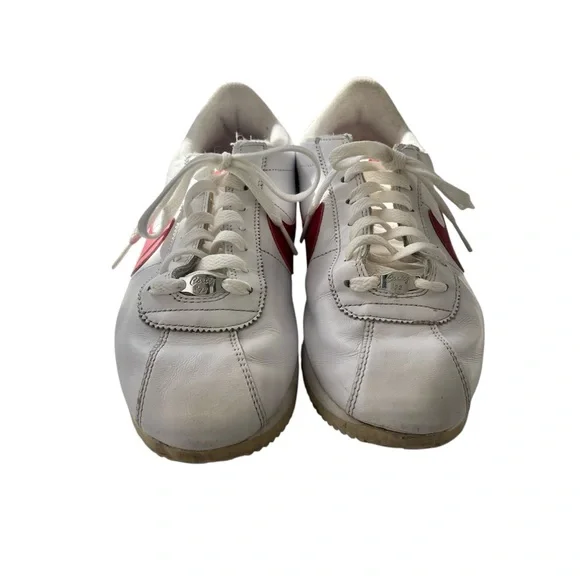 Nike Cortez leather sneakers white red blue swoosh size 10 - Picture 6 of 13
